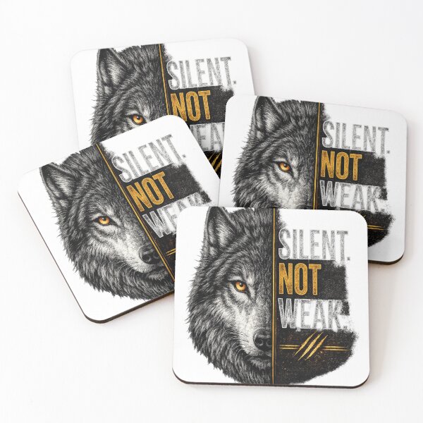 Item preview, Silent Not Weak Wolf T-Shirt | Alpha Wolf Motivation Graphic Tee designed and sold by Akseries.