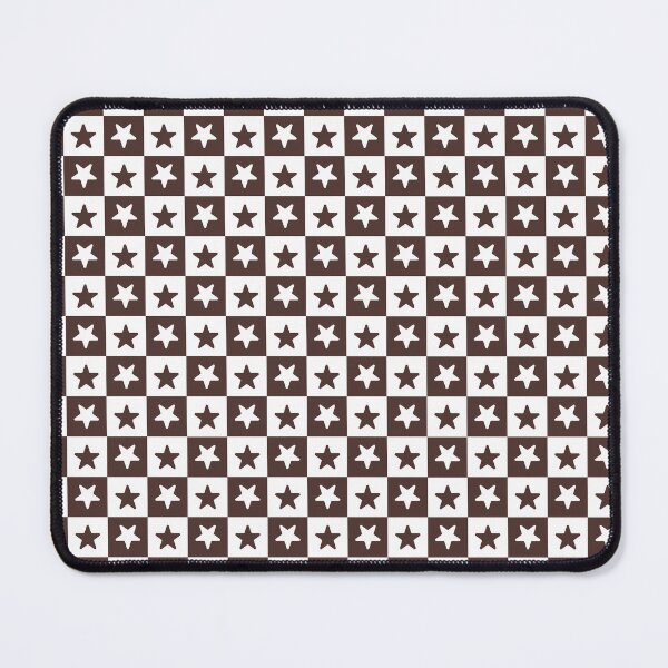 Item preview, White and Chocolate checkered stars designed and sold by pattern-archive.