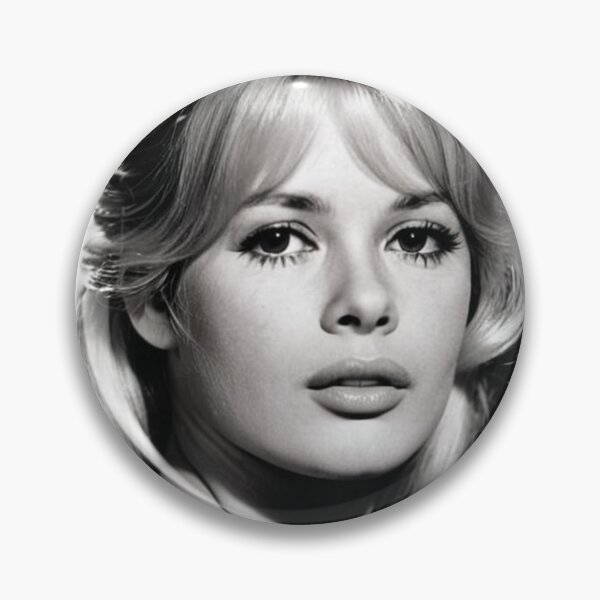 Item preview, Cinema - Great French Actress, Black and White Portrait with Intense Eyelids on Dark Background of the 1960s designed and sold by Beat-It.