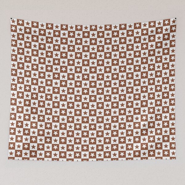 Item preview, White and Copper checkered stars designed and sold by pattern-archive.