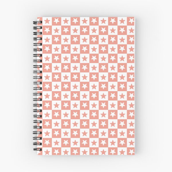 Item preview, White and Coral checkered stars designed and sold by pattern-archive.