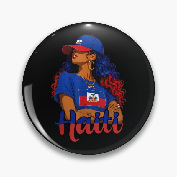 Item preview, Melanin Haitian Woman Wearing Flag Cap Patriotic Ayiti Culture Portrait Art designed and sold by Capisedo.