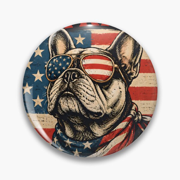 Item preview, Paw-Fectly Patriotic French Bulldog 4th of July American Flag Bandana Sunglasses designed and sold by DevotedByNature.