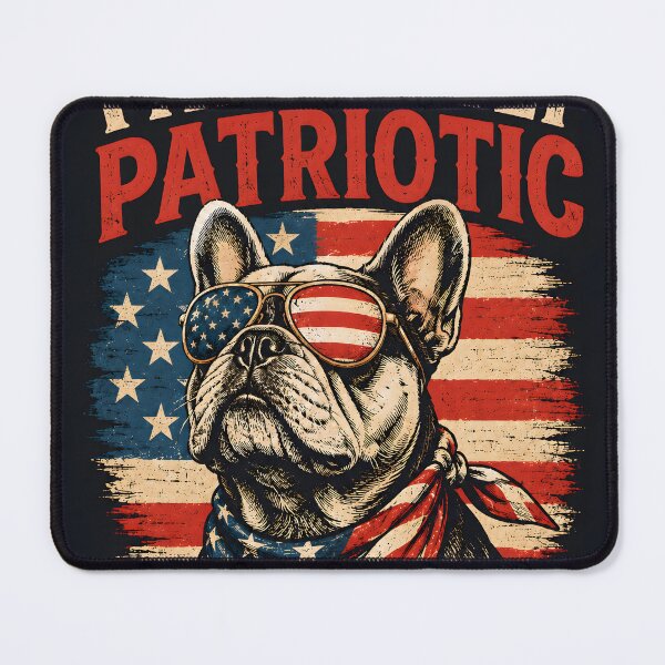 Item preview, Paw-Fectly Patriotic French Bulldog 4th of July American Flag Bandana Sunglasses designed and sold by DevotedByNature.