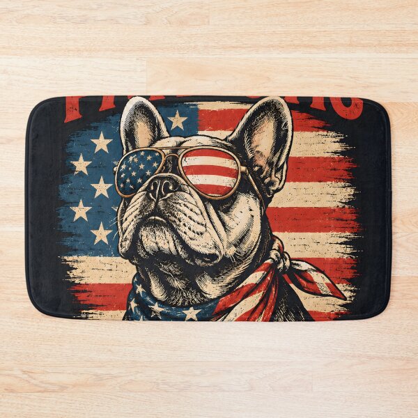 Item preview, Paw-Fectly Patriotic French Bulldog 4th of July American Flag Bandana Sunglasses designed and sold by DevotedByNature.
