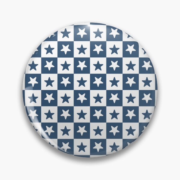 Item preview, White and Denim checkered stars designed and sold by pattern-archive.