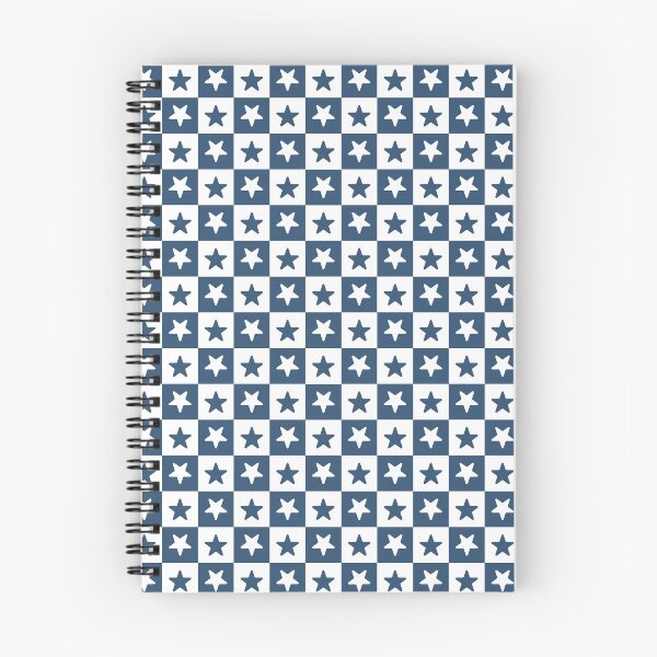Item preview, White and Denim checkered stars designed and sold by pattern-archive.
