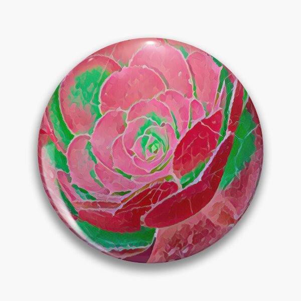 Item preview, Pop Art Pink and Green Succulent Digital Painting designed and sold by BalkanBloom.