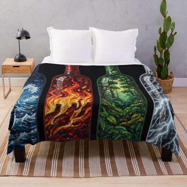 Item preview, Mosaic Four Element Bottles Water Fire Forest Lightning designed and sold by Pioneer Spirit Market.