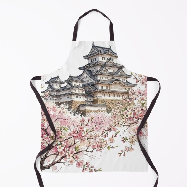 Item preview, Watercolor Japanese Castle with Cherry Blossoms designed and sold by vekotpu.