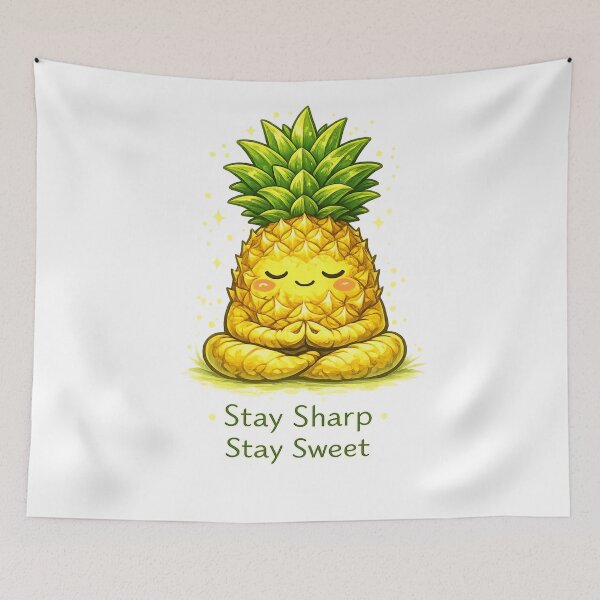 Item preview, Stay Sharp Stay Sweet Meditating Pineapple Motivational Yoga Design designed and sold by irfanshikh.
