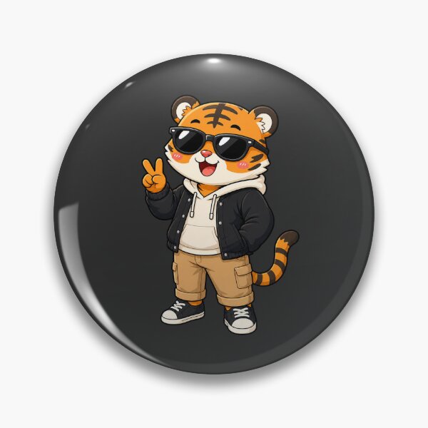 Item preview, Cool Tiger Hoodie Sunglasses Peace Sign Urban Cartoon designed and sold by Seculinator.