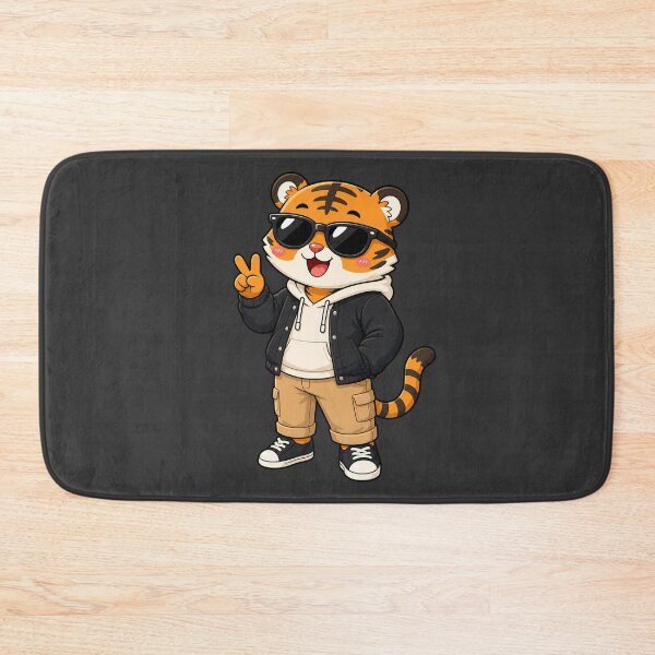 Item preview, Cool Tiger Hoodie Sunglasses Peace Sign Urban Cartoon designed and sold by Seculinator.
