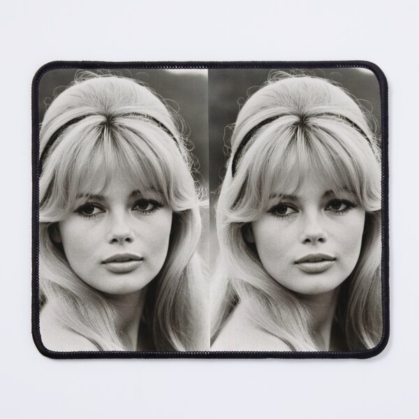 Item preview, Cinema - Great French Actress, Black and White Portrait with Straight Bangs and Headband of the 1960s designed and sold by Beat-It.