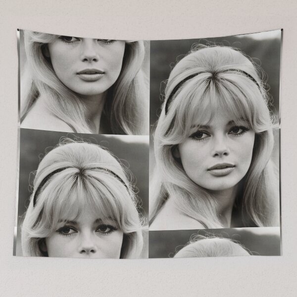 Item preview, Cinema - Great French Actress, Black and White Portrait with Straight Bangs and Headband of the 1960s designed and sold by Beat-It.