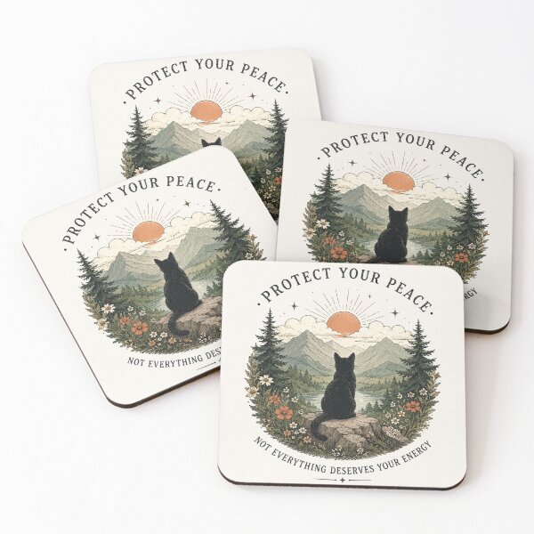 Item preview, Protect Your Peace Cat Mountain Art designed and sold by Reshmakhan.