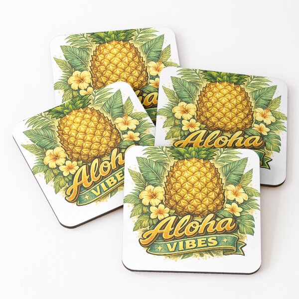 Item preview, Aloha Vibes Tropical Pineapple Hawaiian Summer Beach Design designed and sold by irfanshikh.