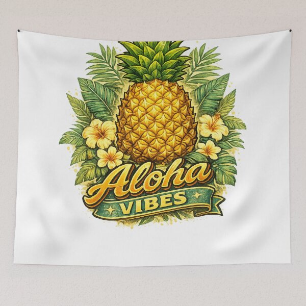 Item preview, Aloha Vibes Tropical Pineapple Hawaiian Summer Beach Design designed and sold by irfanshikh.