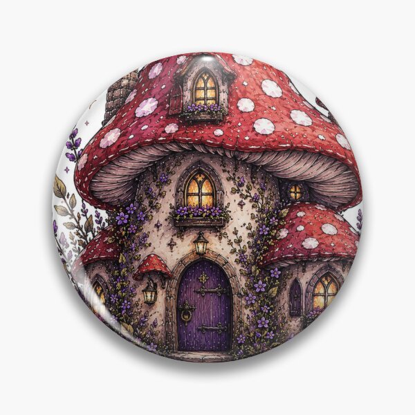 Item preview, Enchanted Gothic Mushroom House Sticker | Fairycore Cottagecore Fantasy Art designed and sold by yofeustore.