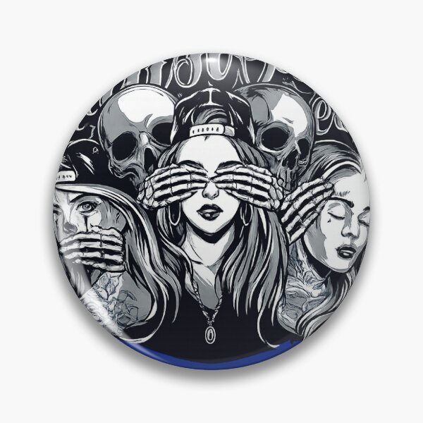 Item preview, Trust No Evil Gothic Skull & Skeleton Hands Tattoo Style Sticker designed and sold by Maanvir.