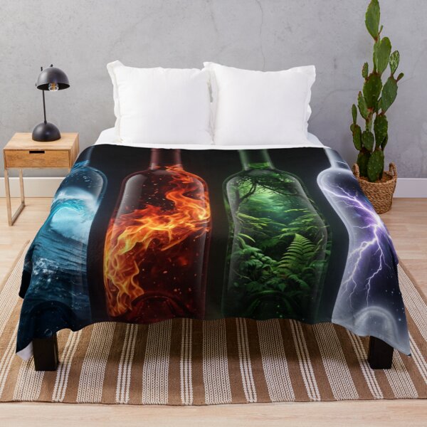 Item preview, Glowing Four Element Bottles Water Fire Forest Lightning designed and sold by Pioneer Spirit Market.