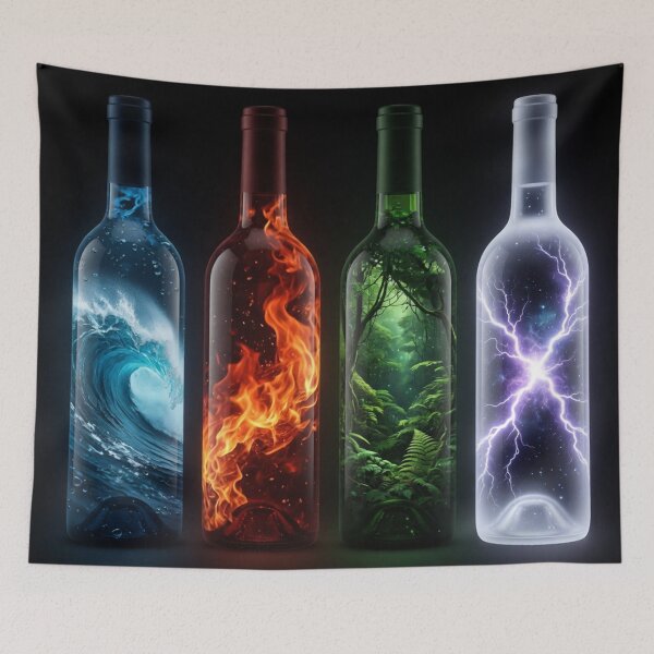 Item preview, Glowing Four Element Bottles Water Fire Forest Lightning designed and sold by Pioneer Spirit Market.
