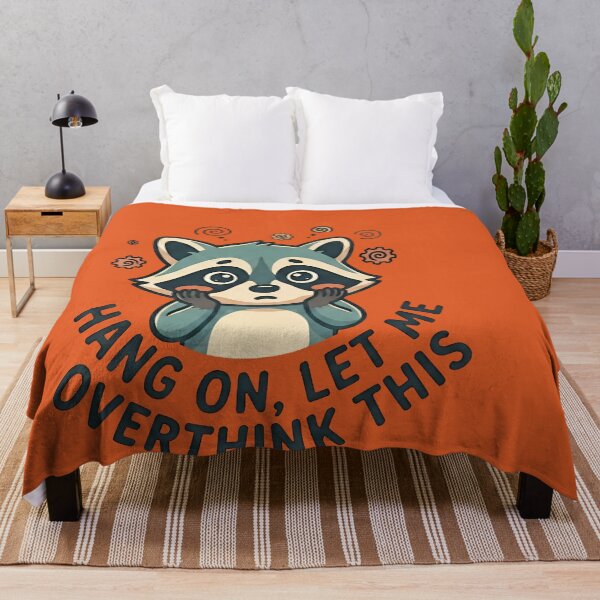 Item preview, Hang On, Let Me Overthink This | Cute Overthinking Raccoon Funny Anxiety Meme designed and sold by ronakris009.