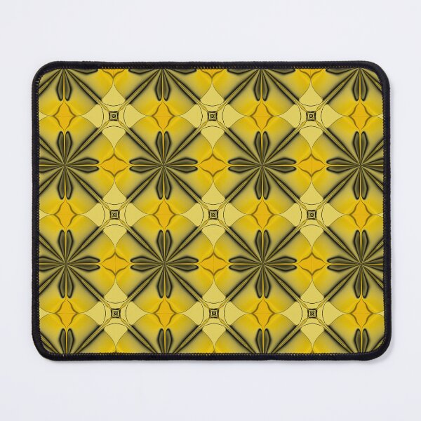 Item preview, Mustard Yellow Geometric Star Retro Floral Pattern designed and sold by SahmatArt.