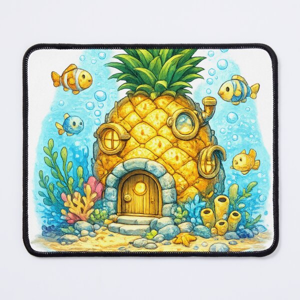 Item preview, Pineapple House Underwater Fantasy Fish Ocean Cute Cottage Design designed and sold by irfanshikh.