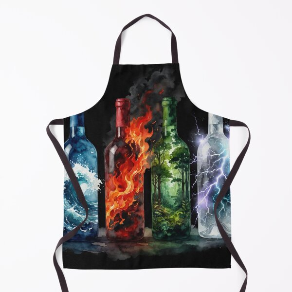 Item preview, Watercolor Four Element Bottles Water Fire Forest Lightning designed and sold by Pioneer Spirit Market.
