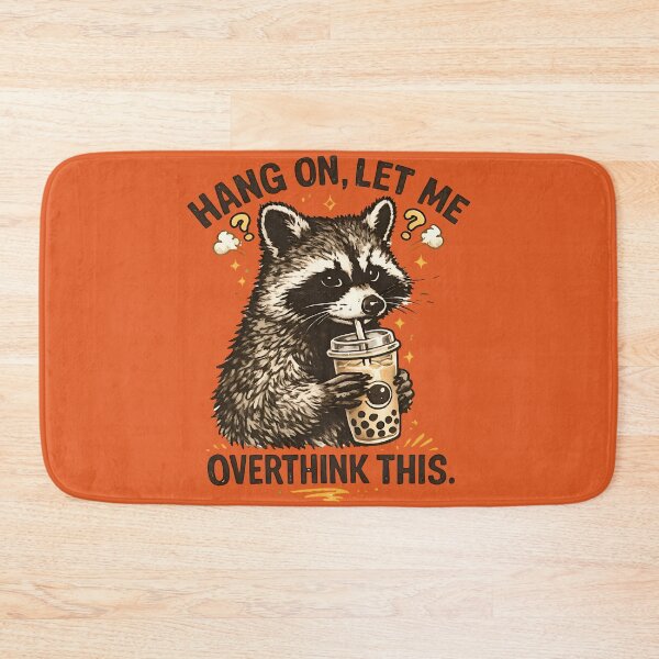 Item preview, Cute Anxious Raccoon | Hang On Let Me Overthink This Funny Introvert Meme designed and sold by ronakris009.