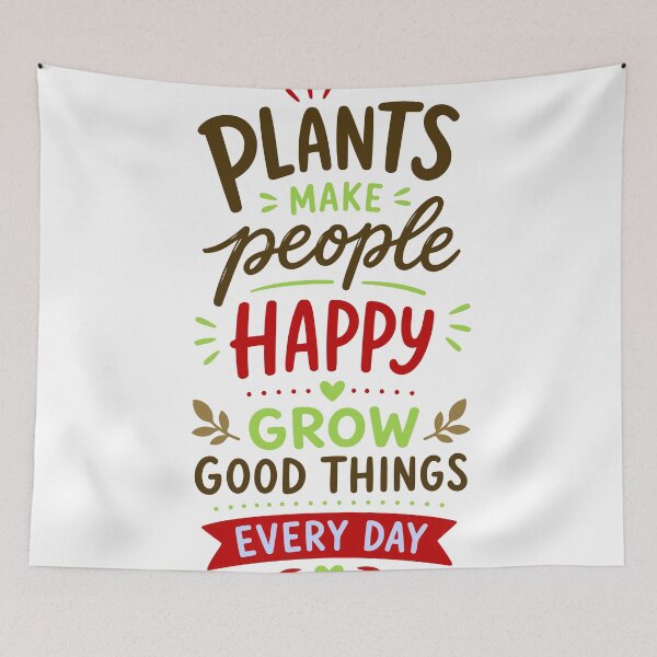 Item preview, PLANTS MAKE PEOPLE HAPPY Inspirational Quote designed and sold by vectalux.