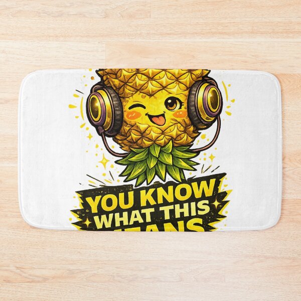 Item preview, You Know What This Means Funny Pineapple Headphones Music Design designed and sold by irfanshikh.