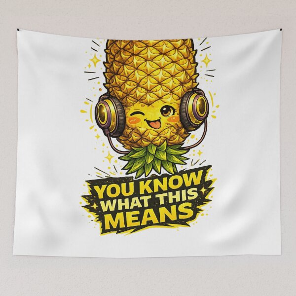 Item preview, You Know What This Means Funny Pineapple Headphones Music Design designed and sold by irfanshikh.