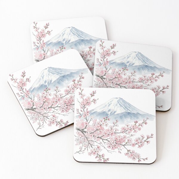 Item preview, Cherry Blossoms and Mount Fuji Watercolor Painting designed and sold by vekotpu.