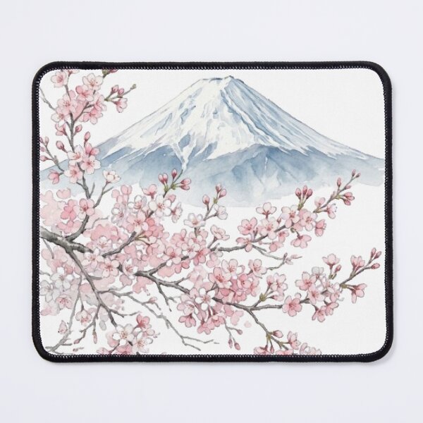 Item preview, Cherry Blossoms and Mount Fuji Watercolor Painting designed and sold by vekotpu.