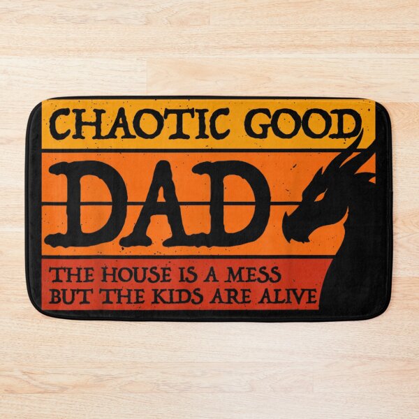 Item preview, Chaotic Good Dad Vintage Sunset Dragon House Is A Mess Father Gift designed and sold by KrystinaGiGi.