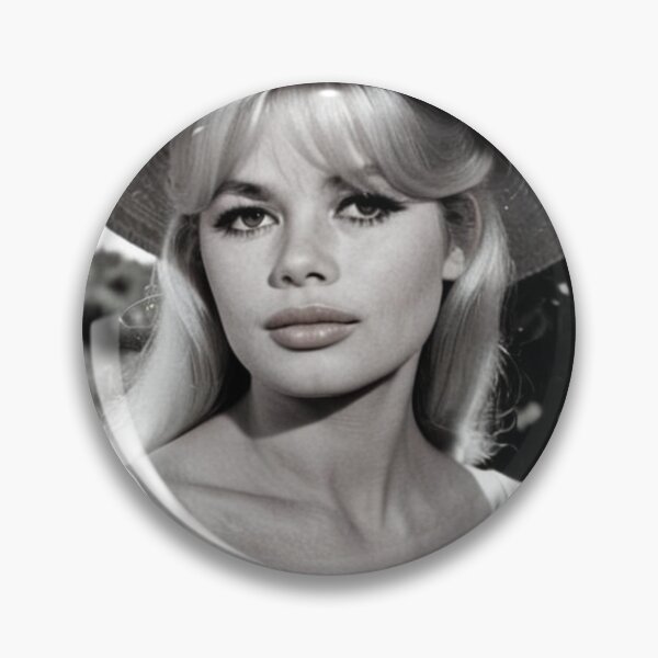 Item preview, Cinema - Great French Actress, Black and White Portrait with White Hat and Polka Dots of the 1960s designed and sold by Beat-It.
