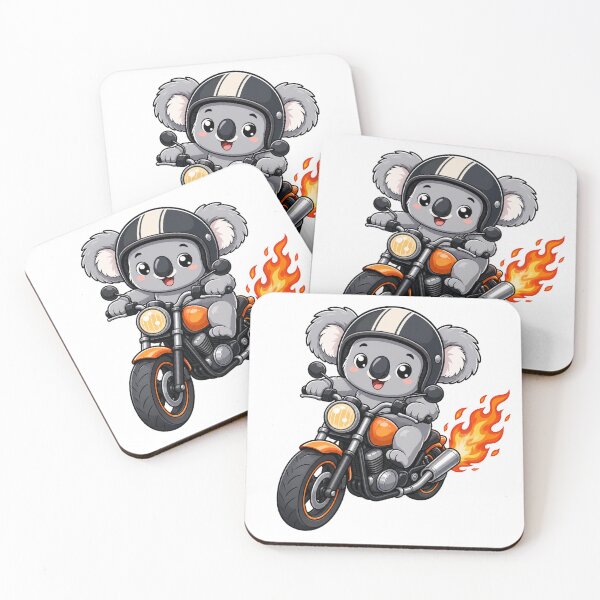 Item preview, Cute Biker Koala Riding Orange Motorcycle Kawaii Biker Art designed and sold by Seculinator.