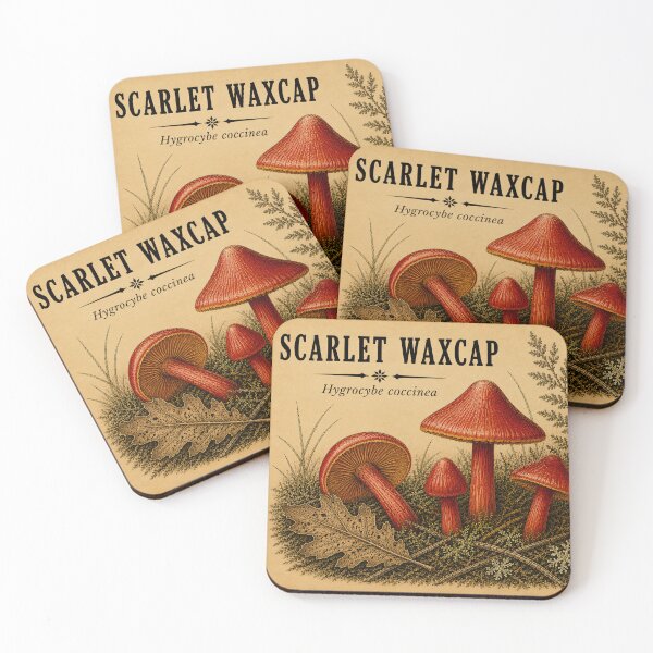 Item preview, Scarlet Waxcap Mushroom designed and sold by StudioBloodmoon.