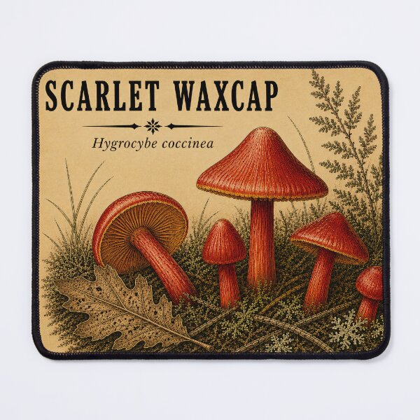 Item preview, Scarlet Waxcap Mushroom designed and sold by StudioBloodmoon.
