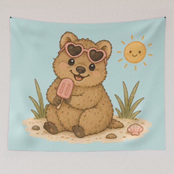 Item preview, Happy Summertime Quokka designed and sold by MellowMunchkins.