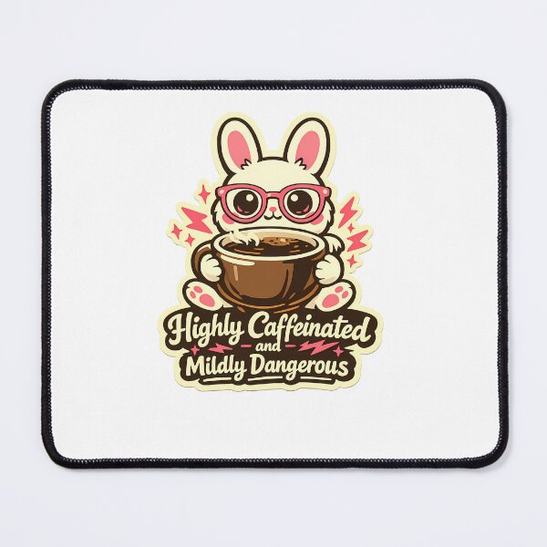 Item preview, Highly Caffeinated Mildly Dangerous Bunny Retro Sticker designed and sold by MIROUZ2000.