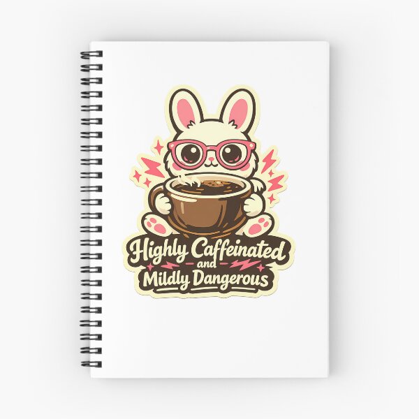 Item preview, Highly Caffeinated Mildly Dangerous Bunny Retro Sticker designed and sold by MIROUZ2000.