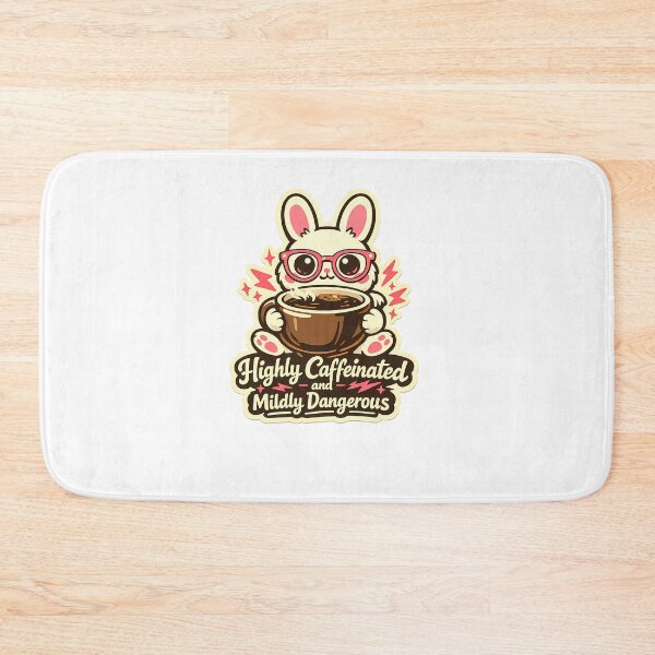 Item preview, Highly Caffeinated Mildly Dangerous Bunny Retro Sticker designed and sold by MIROUZ2000.