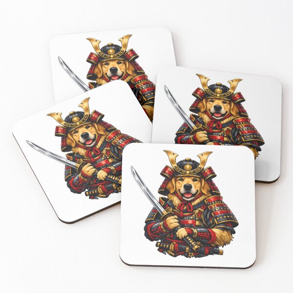 Item preview, Golden Retriever Samurai Premium Warrior Illustration designed and sold by builtforyou.