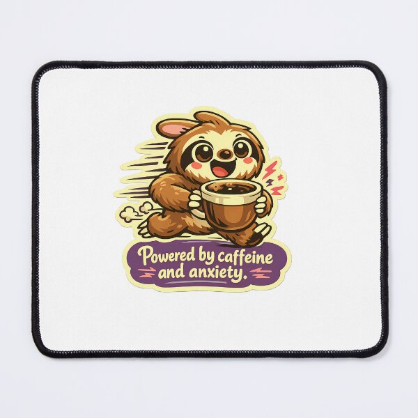 Item preview, Fast Sloth Powered By Caffeine And Anxiety Sticker designed and sold by MIROUZ2000.