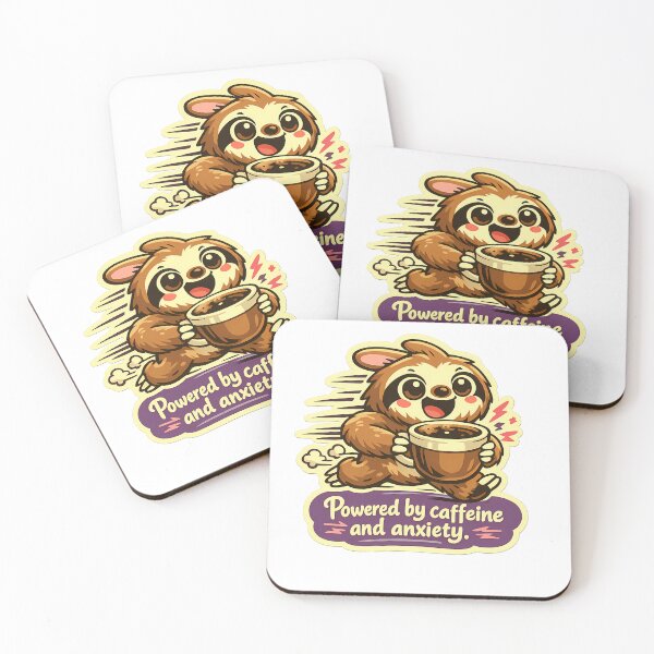 Item preview, Fast Sloth Powered By Caffeine And Anxiety Sticker designed and sold by MIROUZ2000.