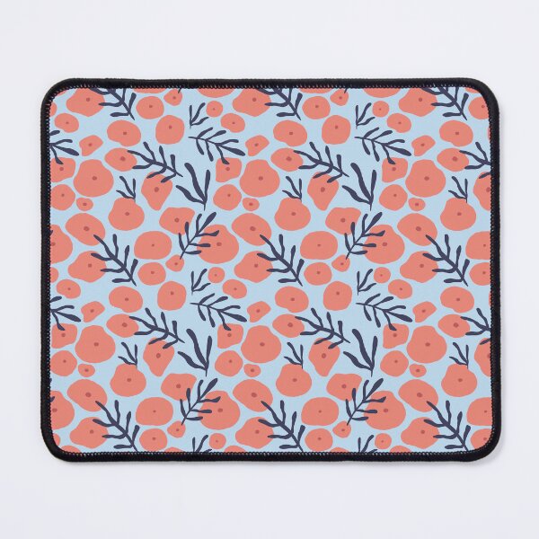 Item preview, Coral Blue Abstract Floral Blob Botanical Pattern Minimal designed and sold by Zaya_art.