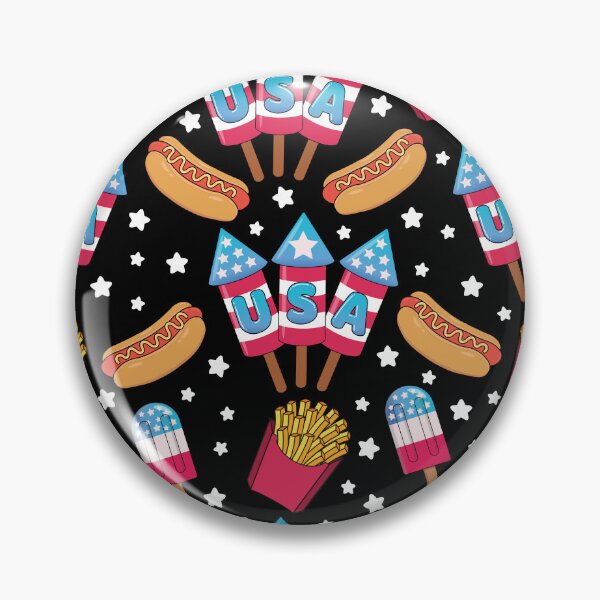 Item preview, 4th of July Seamless Pattern - Fireworks, Hot Dogs, Popsicles, Fries designed and sold by GlitterArtySVG.